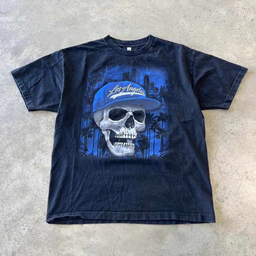 Vintage 2000s yankees‎ skull tee